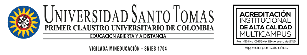Universidad Santo Tomás Vicerrectoría Abierta y a Distancia